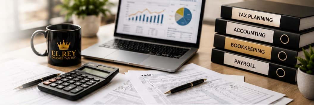 Professional office setting for accounting and tax consultation